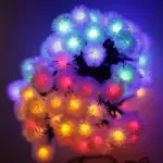 solar powered fluffy ball string lights​