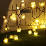 solar powered fluffy ball string lights​