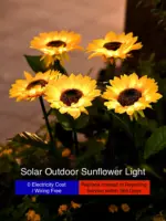 solar outdoor sunflower light