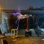 solid state tesla coil | 3 meter musical arc plasma generator for stage lightning shows