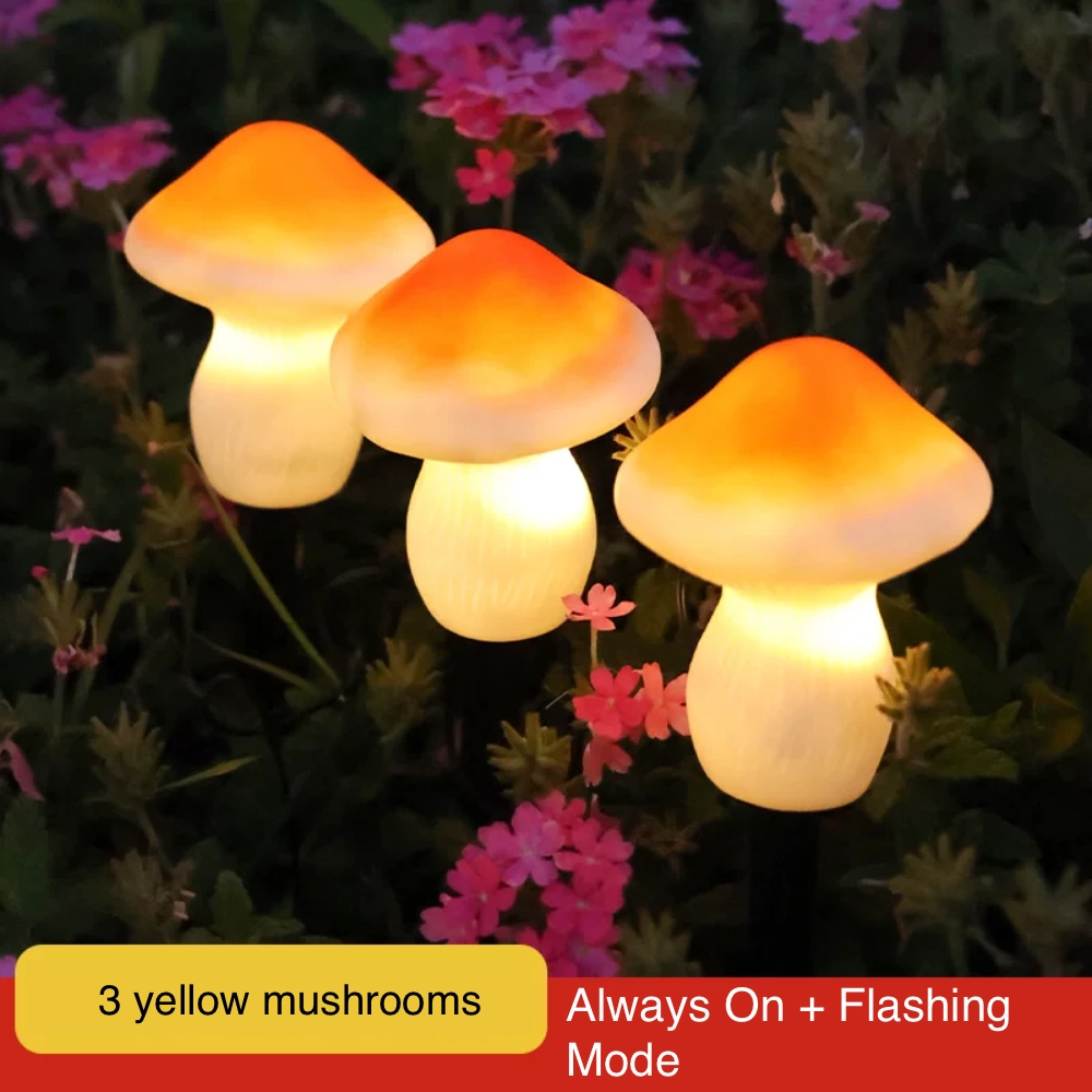 outdoor solar powered mushroom style light